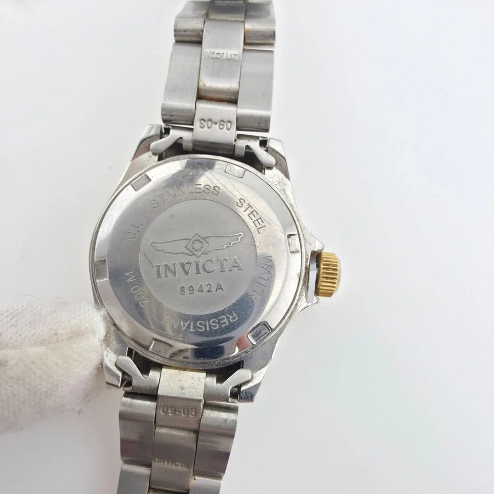 INVICTA Pro Diver Ladies Watch Blue W.R. 200 Meter Silver Gold Tone 6.75